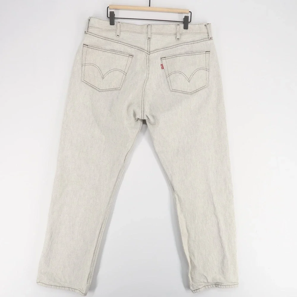 Levis 501 Jeans Mens‎ 42x34 Gray Button Fly Original Fit Straight Leg Denim